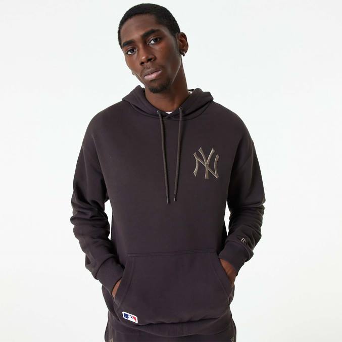New Era New York Yankees mlb geborduurd logo verbrand hout hoodie BT242737