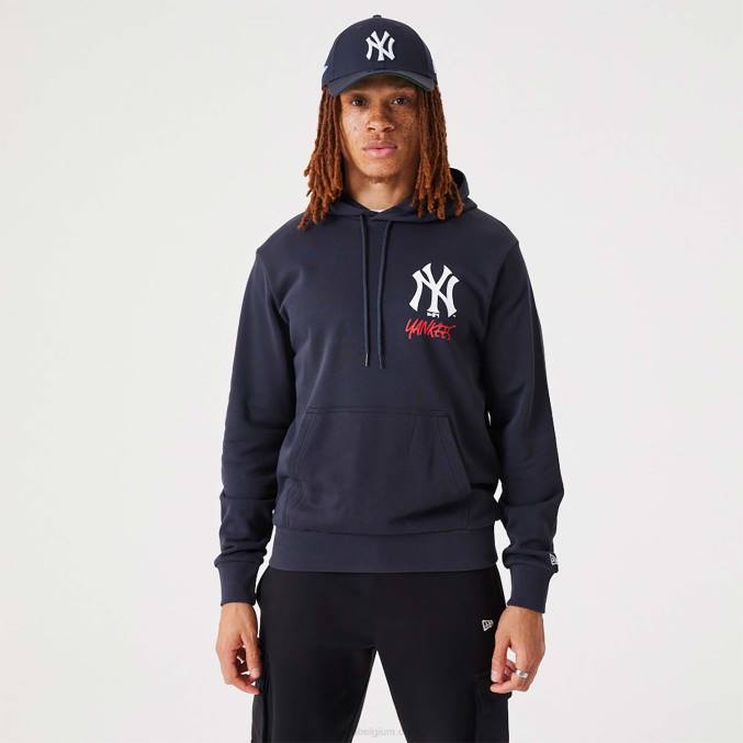 New Era New York Yankees mlb teamlogo marineblauwe pullover hoodie BT242721