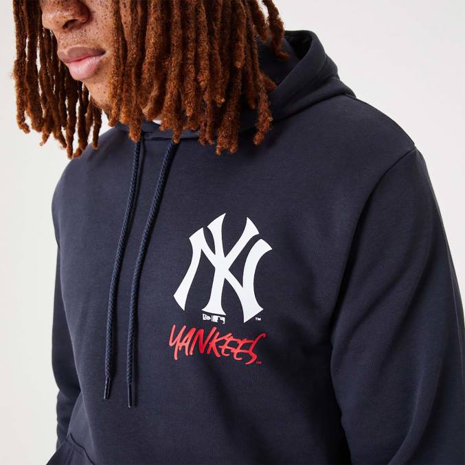 New Era New York Yankees mlb teamlogo marineblauwe pullover hoodie BT242721