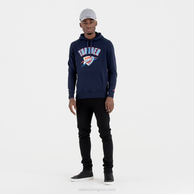 New Era Oklahoma City Thunder teamlogo marineblauwe hoodie BT242767