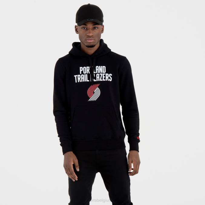 New Era Portland trailblazers zwarte hoodie met teamlogo BT242679