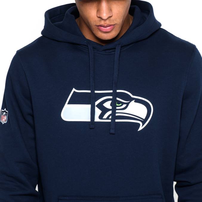 New Era Seattle Seahawks team logo blauwe hoodie BT242780