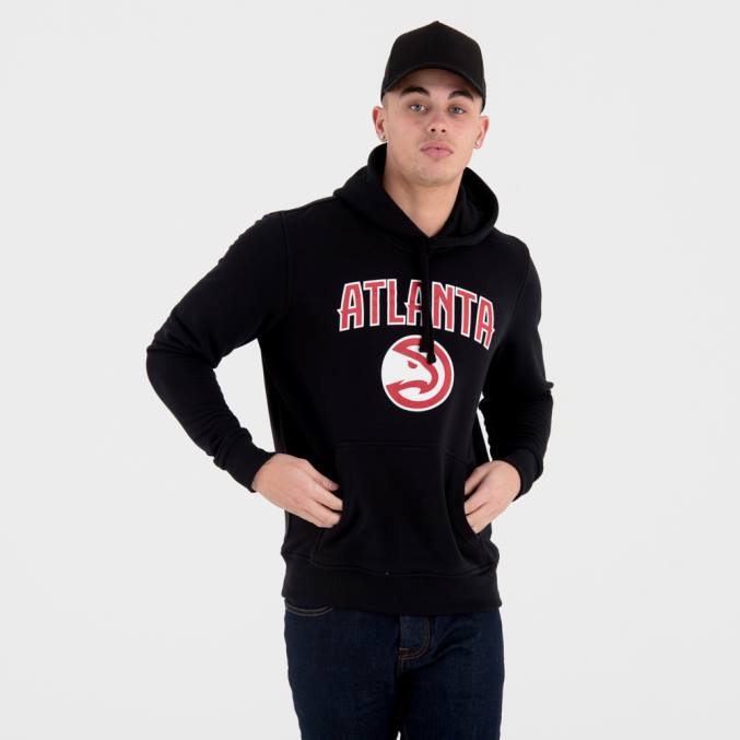 New Era Zwarte hoodie met atlanta hawks-teamlogo BT242687