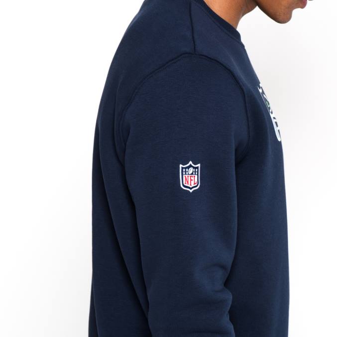 New Era blauw sweatshirt met ronde hals en Seattle Seahawks-teamlogo BT242772