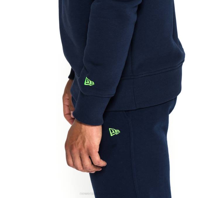 New Era blauw sweatshirt met ronde hals en Seattle Seahawks-teamlogo BT242772