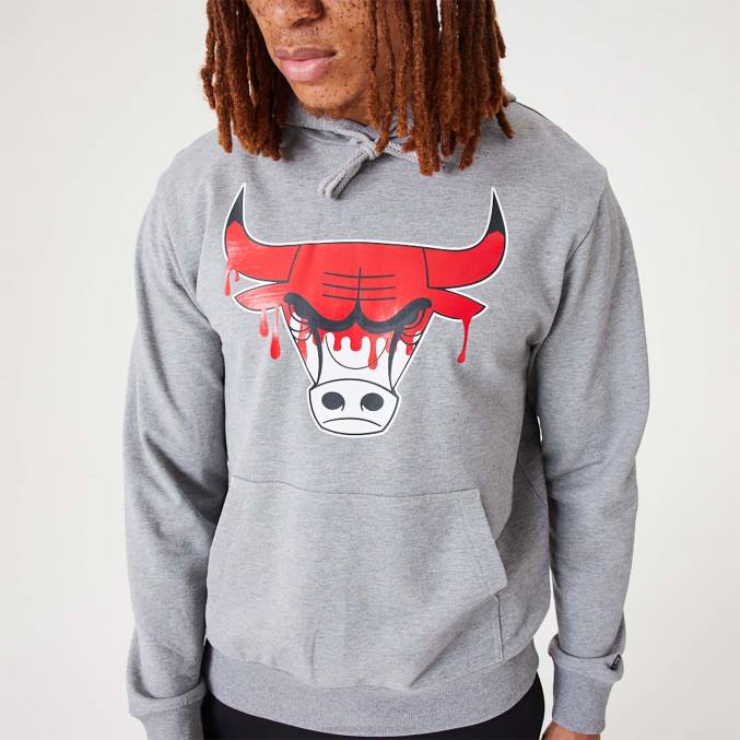 New Era chicago bulls nba drip logo medium grijze pullover hoodie BT242812