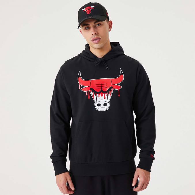 New Era chicago bulls nba drip logo zwarte pullover hoodie BT242673