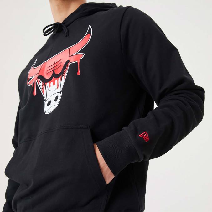 New Era chicago bulls nba drip logo zwarte pullover hoodie BT242673