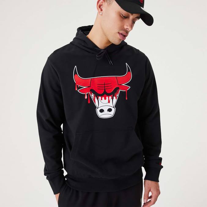 New Era chicago bulls nba drip logo zwarte pullover hoodie BT242673