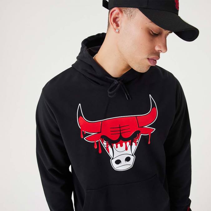 New Era chicago bulls nba drip logo zwarte pullover hoodie BT242673