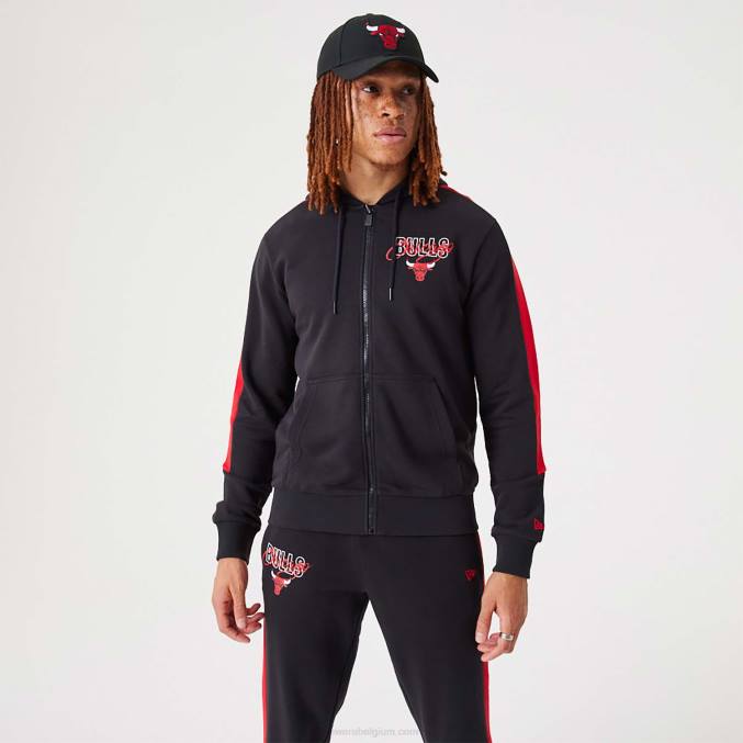 New Era chicago bulls nba script zwarte hoodie met rits BT242728