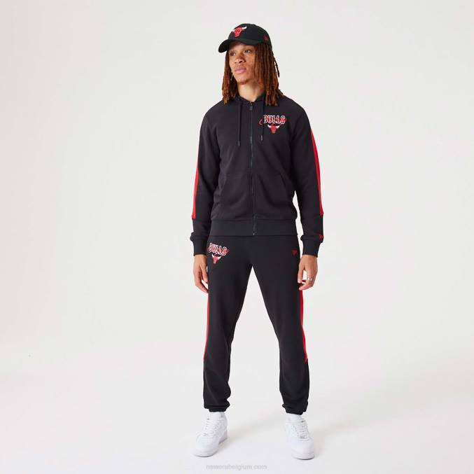 New Era chicago bulls nba script zwarte hoodie met rits BT242728