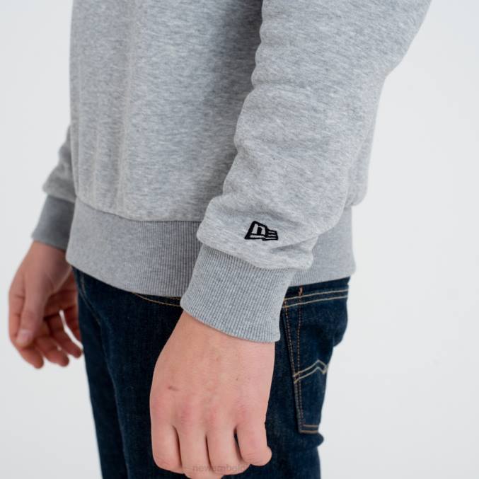 New Era grijs sweatshirt met ronde hals en New York Yankees mlb-teamlogo BT242782