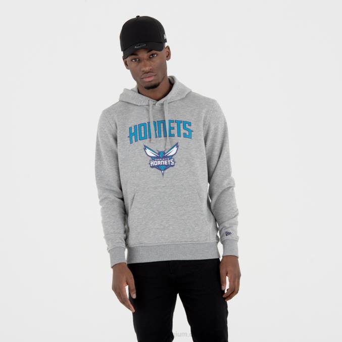 New Era grijze hoodie met Charlotte Hornets-teamlogo BT242825