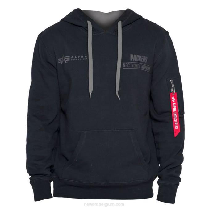New Era groene bay packers x alpha industries zwarte hoodie BT242807