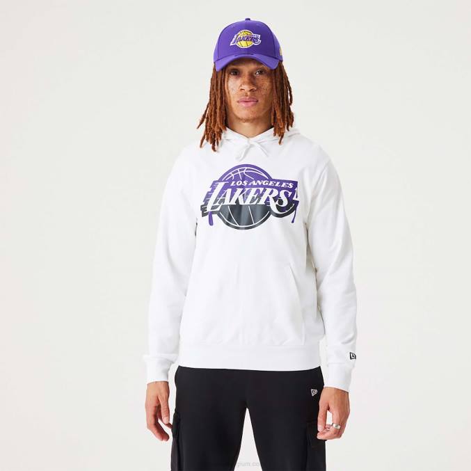 New Era la lakers nba drip logo witte pullover hoodie BT242819