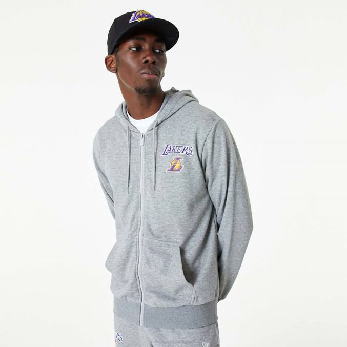 New Era la lakers nba essentials middengrijze hoodie met volledige ritssluiting BT242712