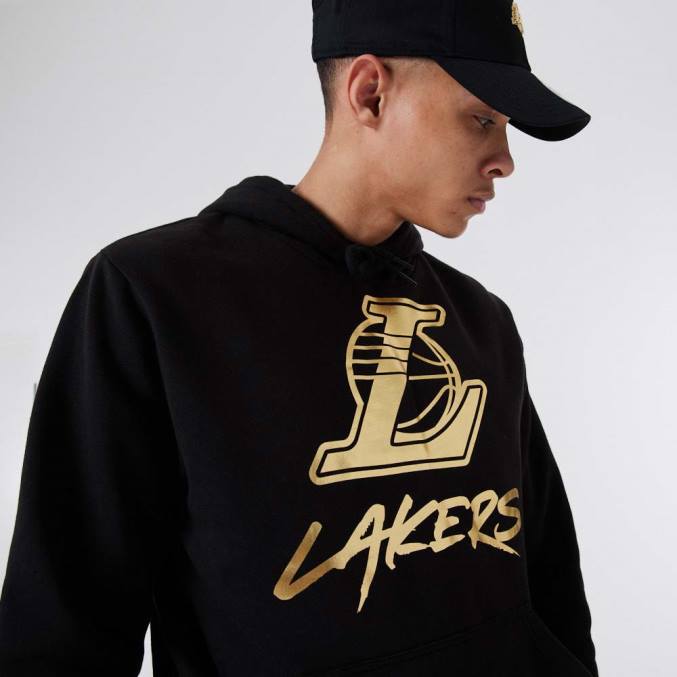 New Era la lakers nba metallic zwarte hoodie BT242762