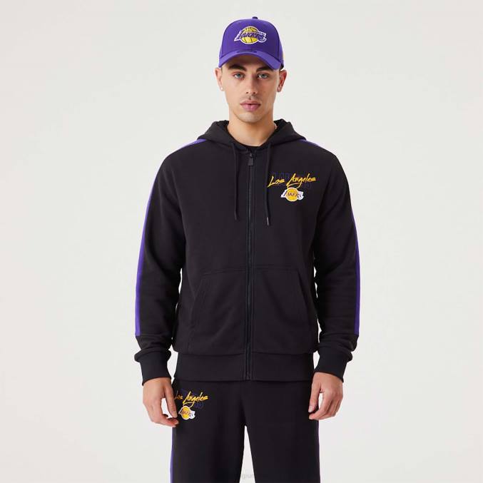 New Era la lakers nba script zwarte hoodie met rits BT242768