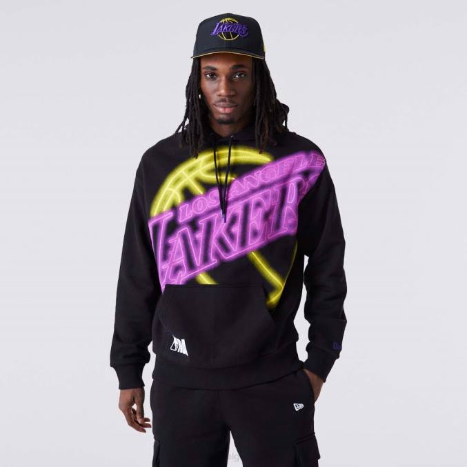 New Era la lakers neon oversized zwarte hoodie BT242761