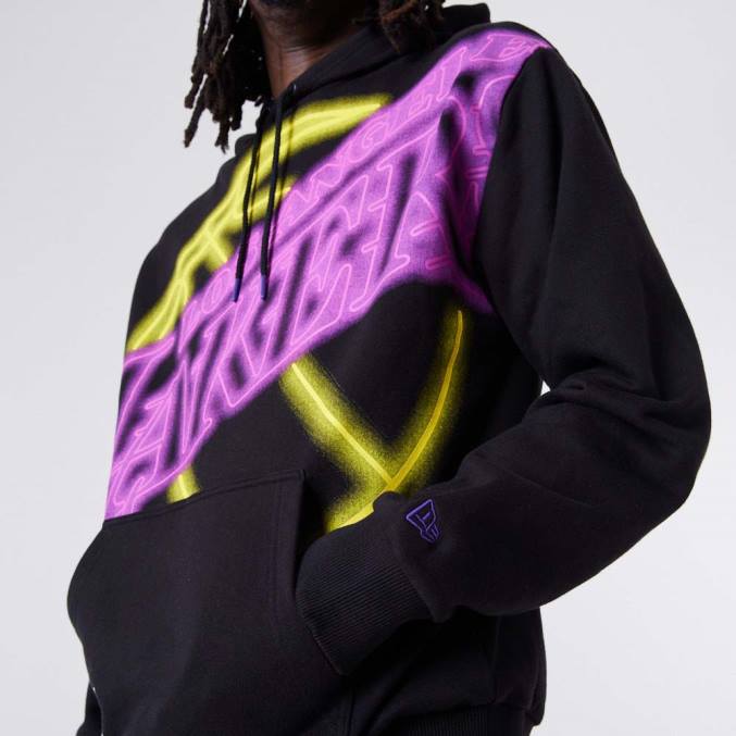 New Era la lakers neon oversized zwarte hoodie BT242761