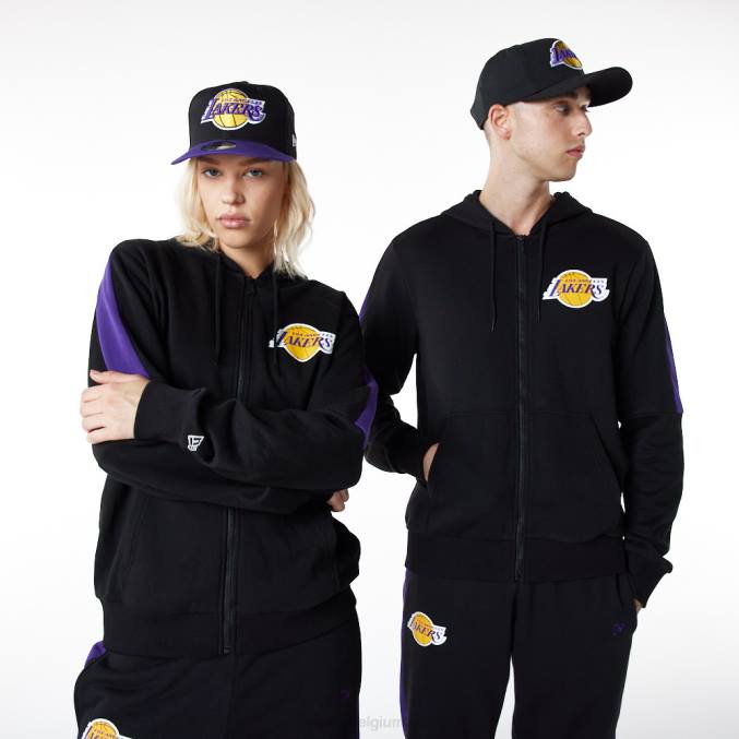 New Era la lakers zwarte hoodie met volledige ritssluiting BT242827
