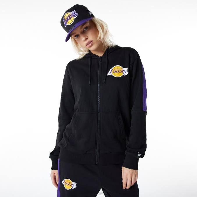 New Era la lakers zwarte hoodie met volledige ritssluiting BT242827