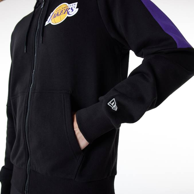 New Era la lakers zwarte hoodie met volledige ritssluiting BT242827