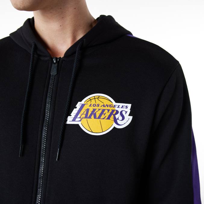 New Era la lakers zwarte hoodie met volledige ritssluiting BT242827