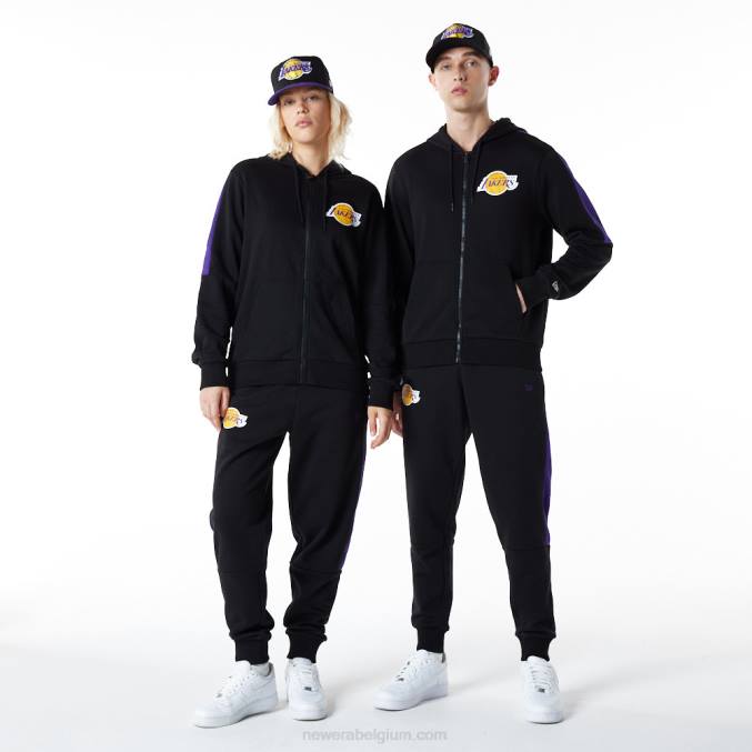 New Era la lakers zwarte hoodie met volledige ritssluiting BT242827