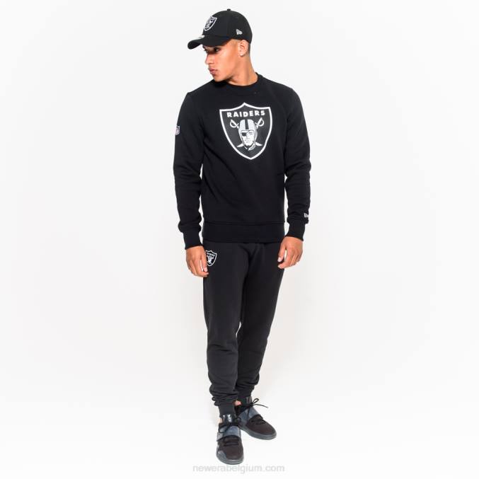 New Era las vegas raiders team logo zwart sweatshirt met ronde hals BT242831