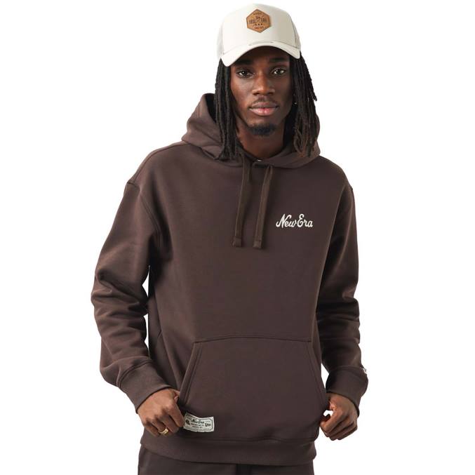 New Era logo bruine oversized hoodie BT242683