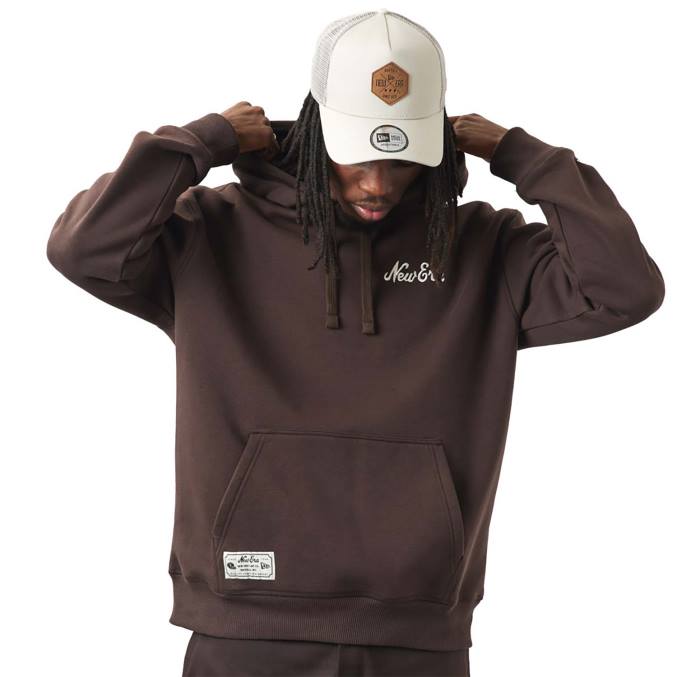 New Era logo bruine oversized hoodie BT242683