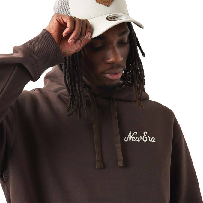 New Era logo bruine oversized hoodie BT242683