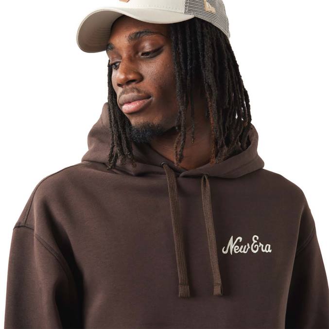 New Era logo bruine oversized hoodie BT242683
