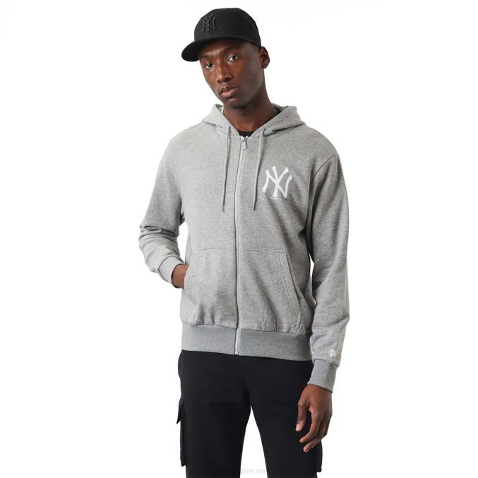 New Era new york yankees mlb league essentiële grijze hoodie met rits BT242835