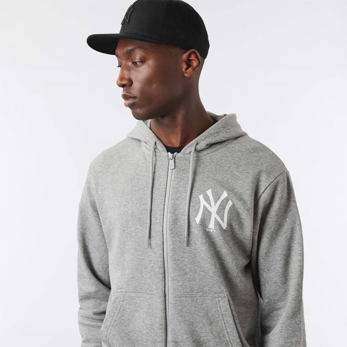 New Era new york yankees mlb league essentiële grijze hoodie met rits BT242835