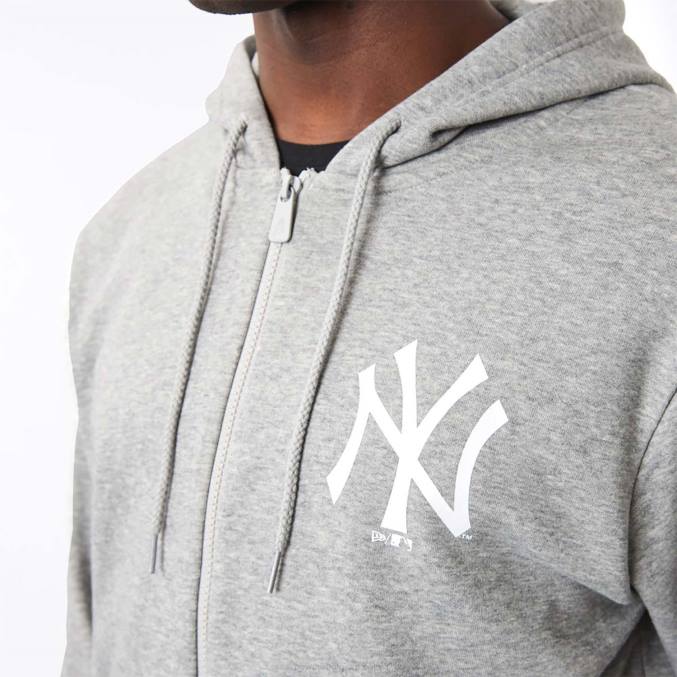 New Era new york yankees mlb league essentiële grijze hoodie met rits BT242835