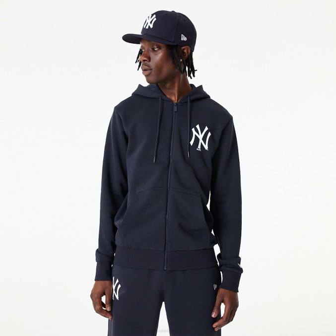 New Era new york yankees mlb league essentiële marineblauwe hoodie met volledige rits BT242798