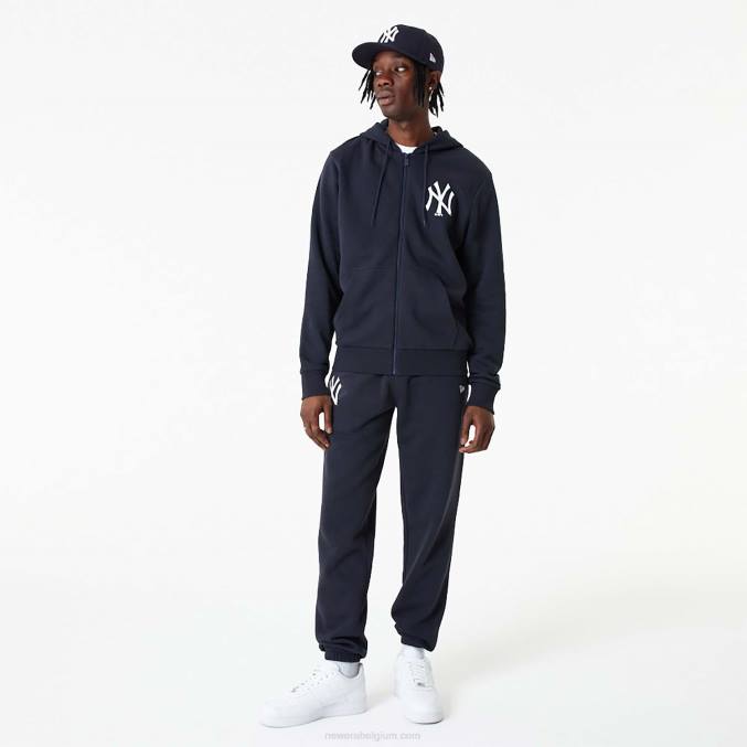New Era new york yankees mlb league essentiële marineblauwe hoodie met volledige rits BT242798