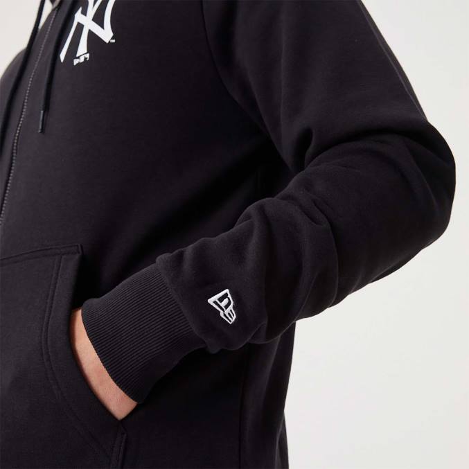 New Era new york yankees mlb league essentiële zwarte hoodie met volledige ritssluiting BT242744