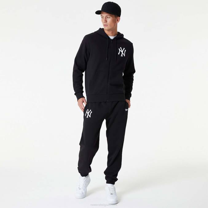 New Era new york yankees mlb league essentiële zwarte hoodie met volledige ritssluiting BT242744