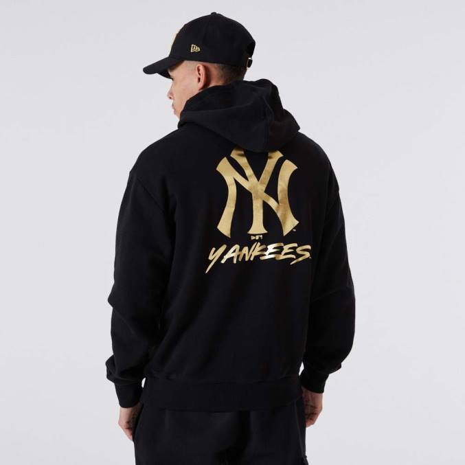 New Era new york yankees mlb metallic zwarte hoodie BT242770