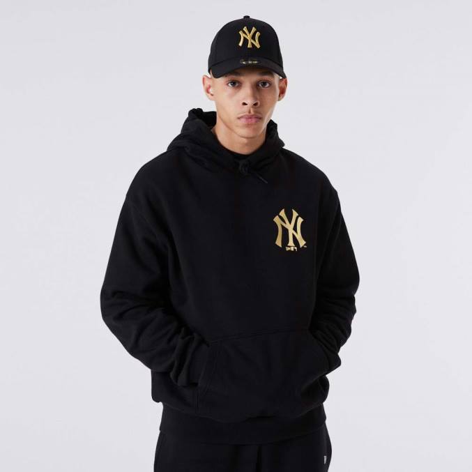 New Era new york yankees mlb metallic zwarte hoodie BT242770