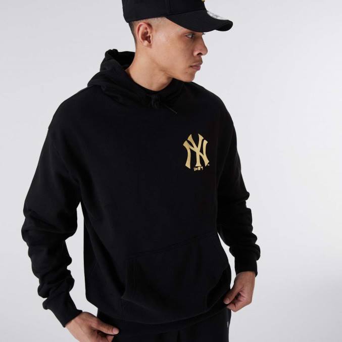 New Era new york yankees mlb metallic zwarte hoodie BT242770