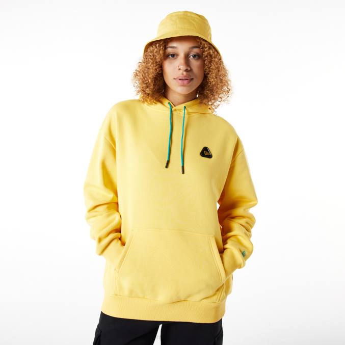New Era rubberen patch gele oversized hoodie BT242707