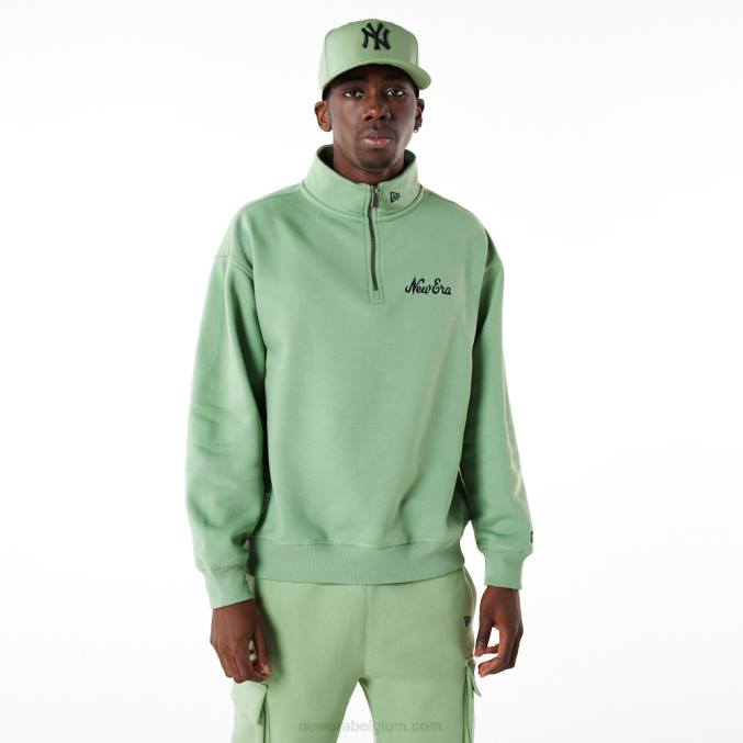 New Era script groen sweatshirt met halve rits BT242667
