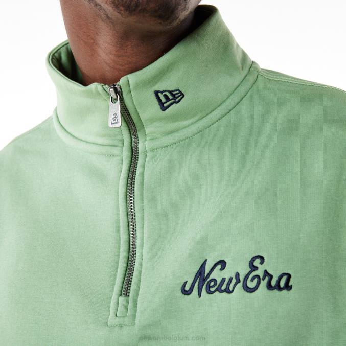 New Era script groen sweatshirt met halve rits BT242667