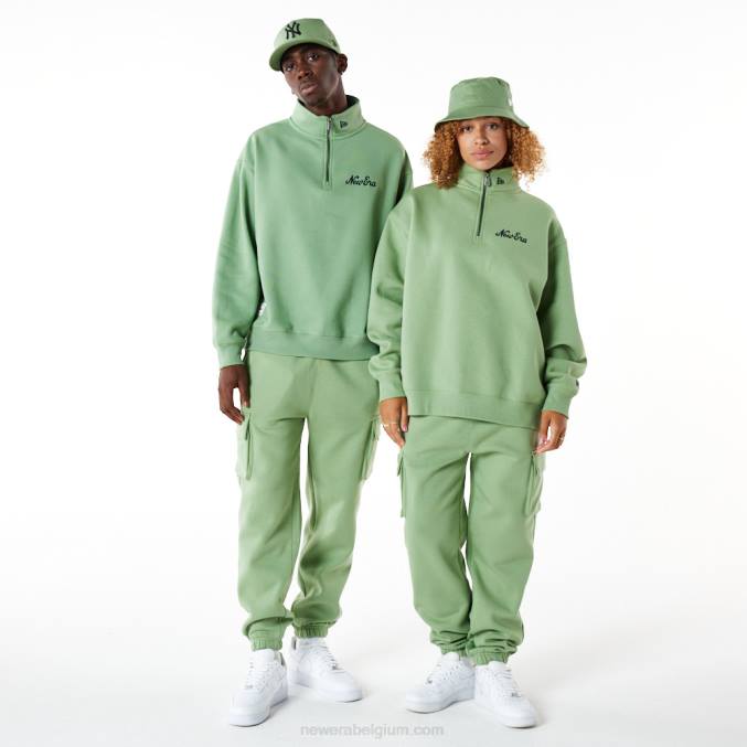 New Era script groen sweatshirt met halve rits BT242667