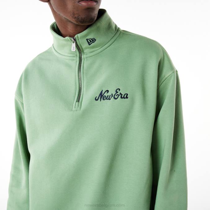 New Era script groen sweatshirt met halve rits BT242667